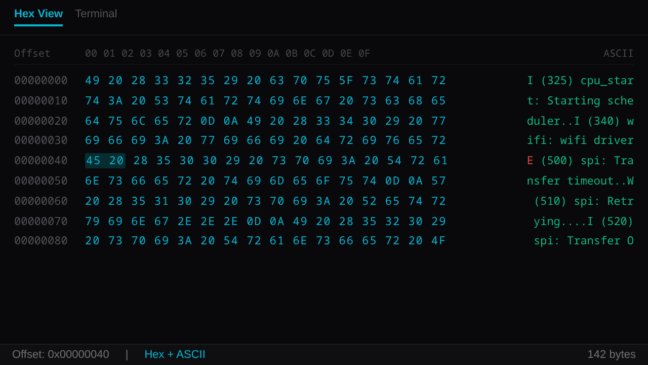 Hex View feature screenshot