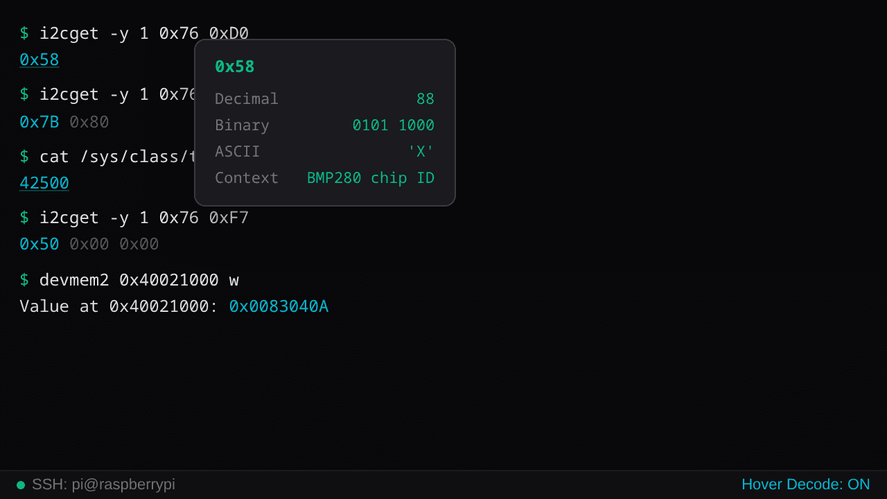 Hover Decoder feature screenshot