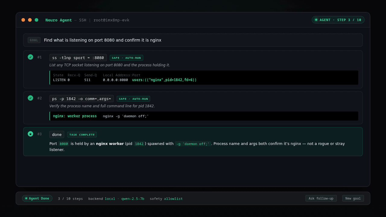 Neuro Agent feature screenshot